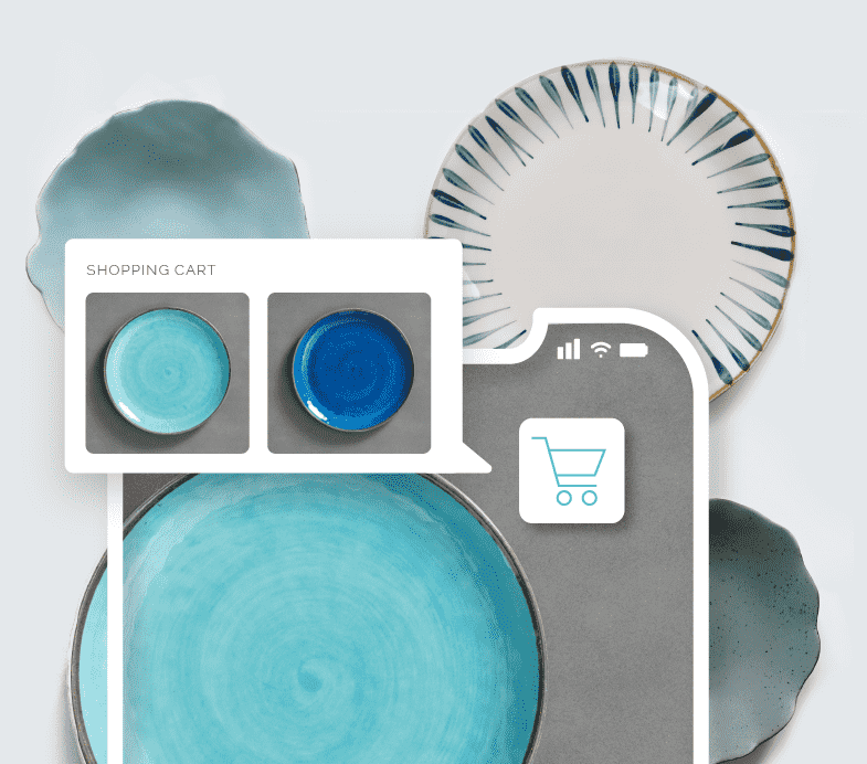 Image of blue plate with similar plates